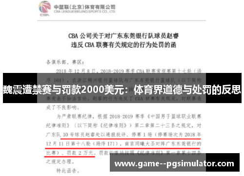 魏震遭禁赛与罚款2000美元：体育界道德与处罚的反思